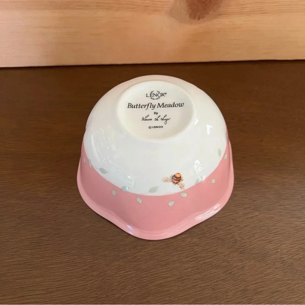 Lenox Butterfly Meadow Bowls Dessert Soup Scallop Edge Bee Multi Mint Condition